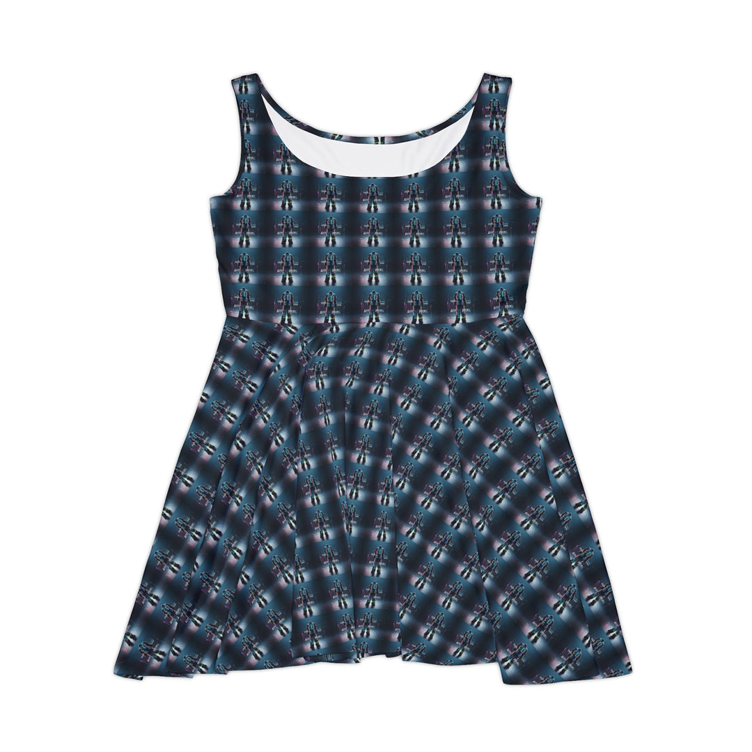 Barcode Drift Vibe Women Skater Dress - Creative Canvas Corner