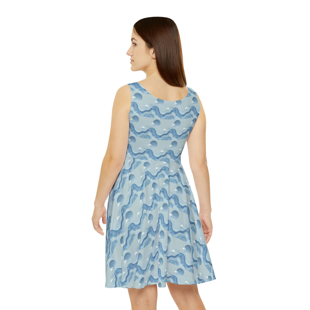 Minimalist Sky Blue Skater Dress for a Tranquil Look