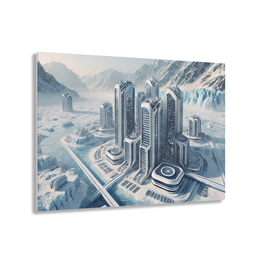 Futuristic Glacier Cityscape Acrylic Print