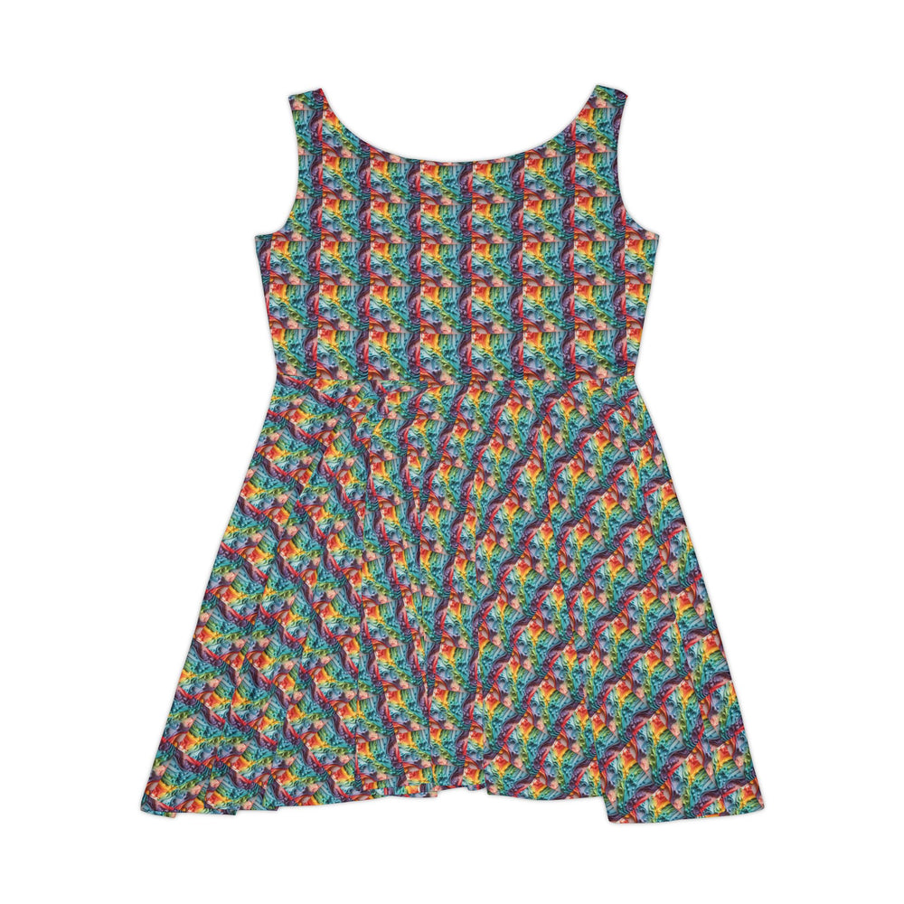 Chromatic Drip Vibe Women Skater Dress - Creative Canvas Corner