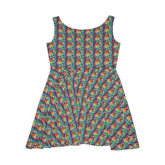 Chromatic Drip Vibe Women Skater Dress - Creative Canvas Corner