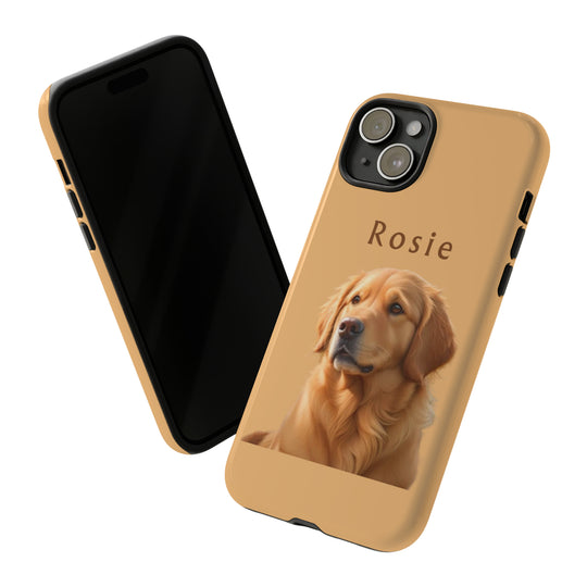 Golden Retriever Phone Case Using Pet Photo + Name Dog Phone Case iPhone Case - Creative Canvas Corner