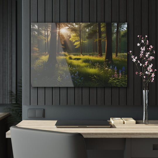 🌼 Sunlit Forest Clearing: Tranquil Beauty and Wildflower Bliss 🌞 - Creative Canvas Corner