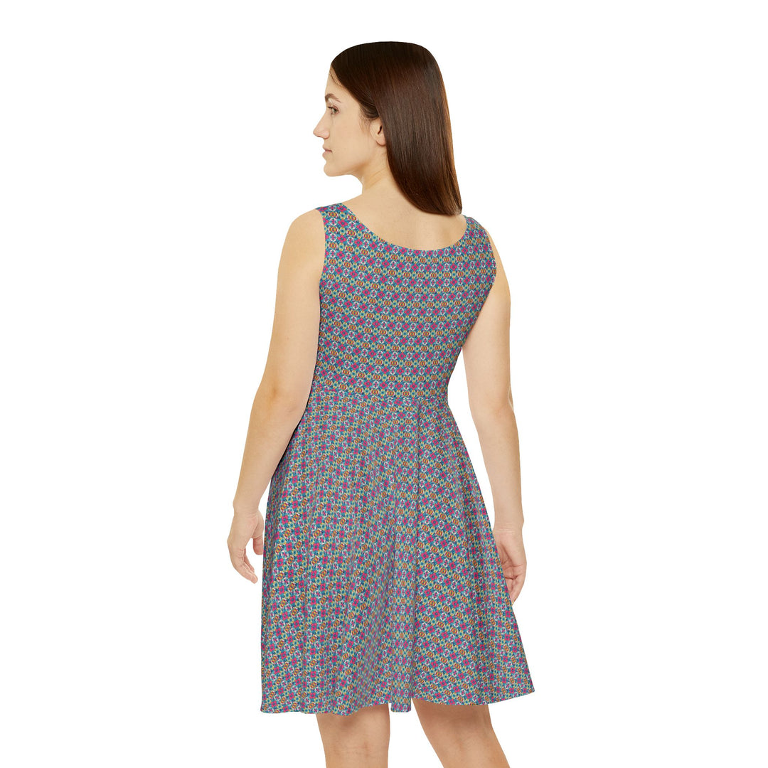Bright Floral Skater Dress - 60s Summer Vibes - Creative Canvas Corner