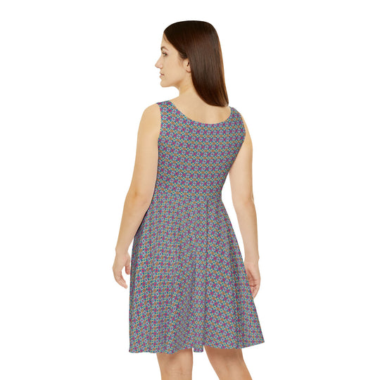 Bright Floral Skater Dress - 60s Summer Vibes - Creative Canvas Corner