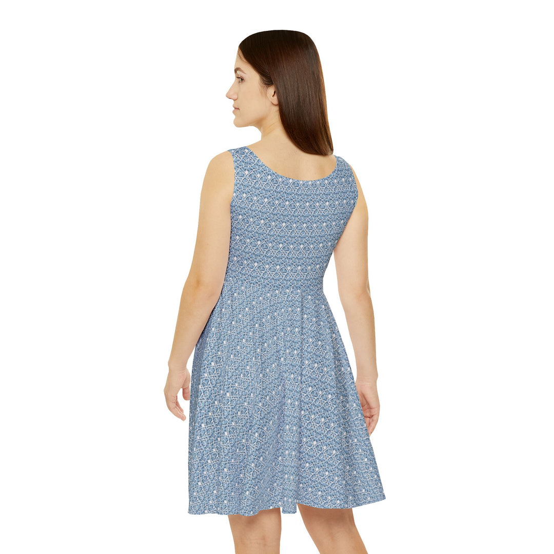 Baby Blue Cutout Skater Dress: Playful Edge - Creative Canvas Corner