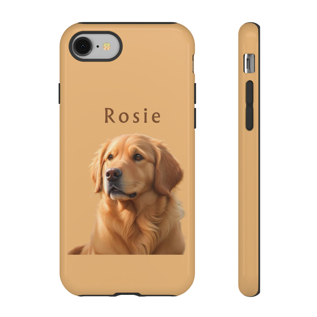 Golden Retriever Phone Case Using Pet Photo + Name Dog Phone Case iPhone Case - Creative Canvas Corner