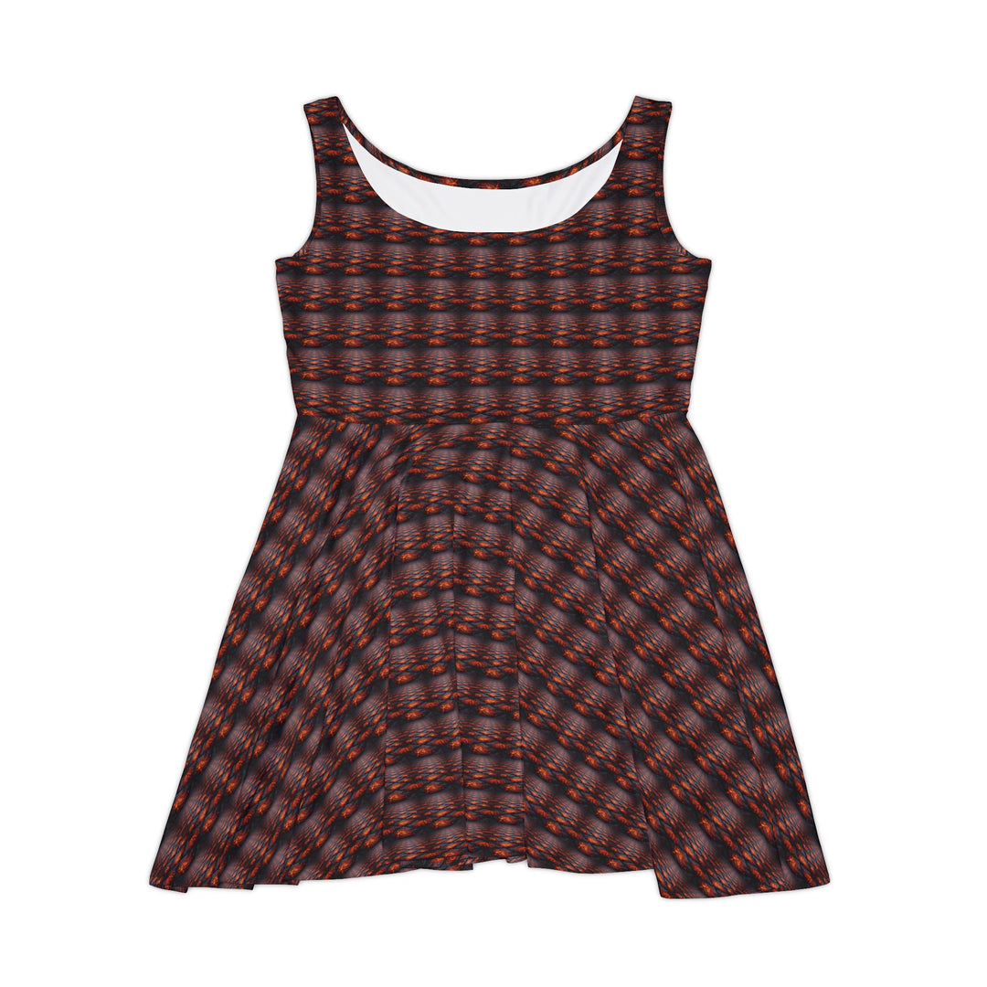 Lava Grid Vibe Women Skater Dress - Creative Canvas Corner
