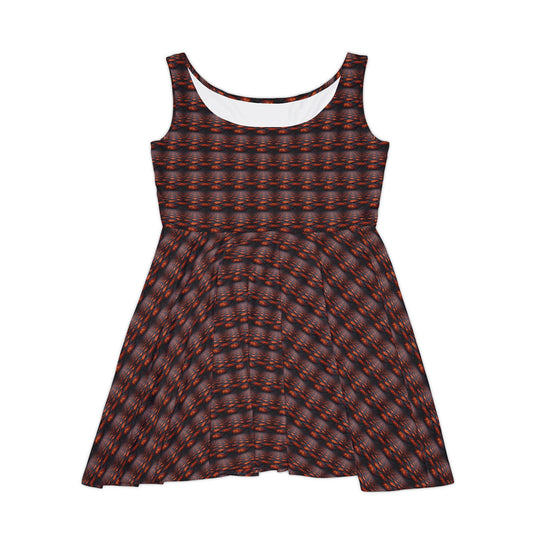 Lava Grid Vibe Women Skater Dress - Creative Canvas Corner
