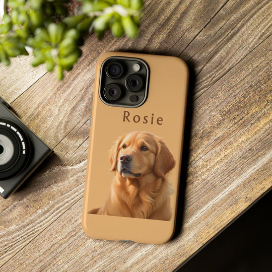 Golden Retriever Phone Case Using Pet Photo + Name Dog Phone Case iPhone Case - Creative Canvas Corner