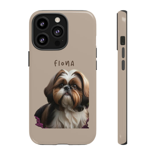 Custom Shih Tzu Pet Phone Case with Photo and Name - Dog Lover's Gift - Creative Canvas Corner