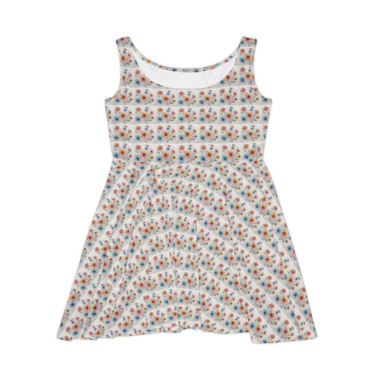 Bloom Between Lines Women Skater Dress - Creative Canvas Corner