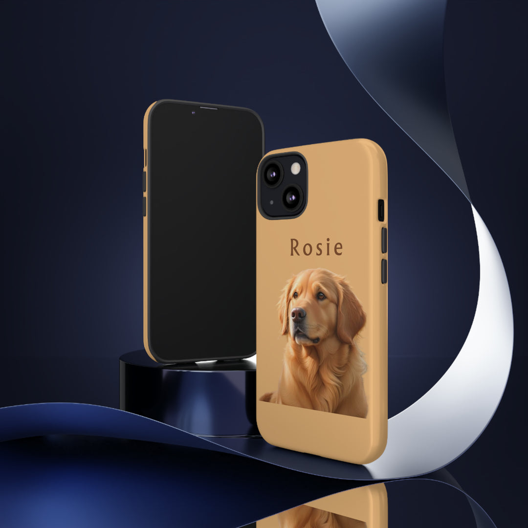 Golden Retriever Phone Case Using Pet Photo + Name Dog Phone Case iPhone Case - Creative Canvas Corner