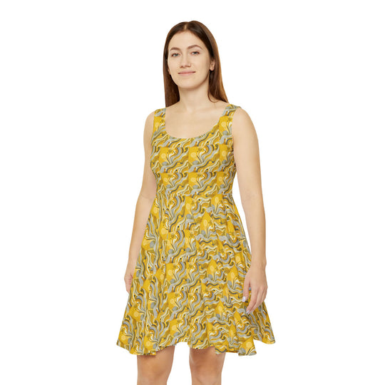 Minimalist Lemon Skater Dress for a Bright Look