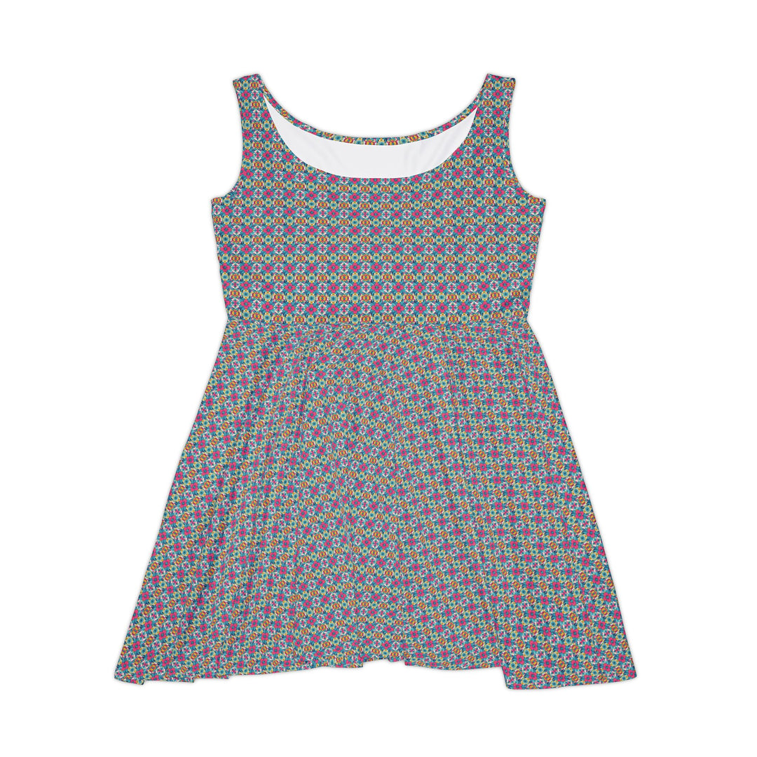 Bright Floral Skater Dress - 60s Summer Vibes - Creative Canvas Corner