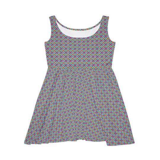 Bright Floral Skater Dress - 60s Summer Vibes - Creative Canvas Corner