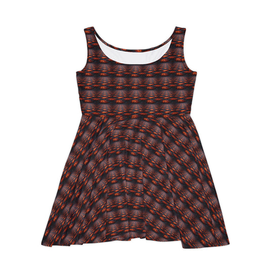 Lava Grid Vibe Women Skater Dress