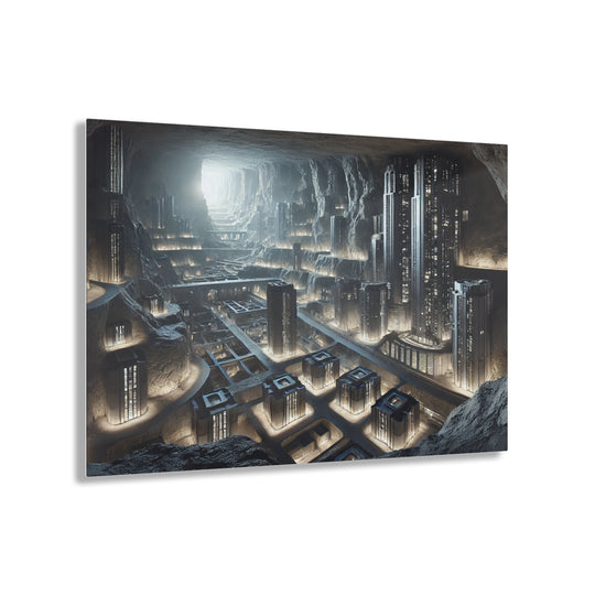 Futuristic Subterranean City Acrylic Print