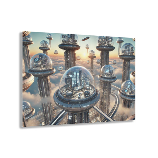 Futuristic Sky Pod City Acrylic Print