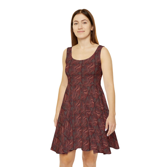 Minimalist Burgundy Skater Dress for a Sophisticated Look