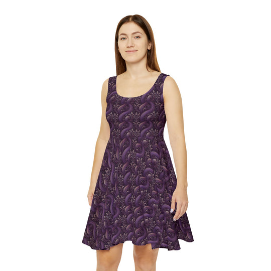 Minimalist Purple Skater Dress for a Royal Look