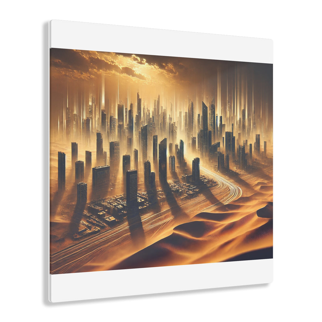 Futuristic Desert Mirage City Acrylic Print