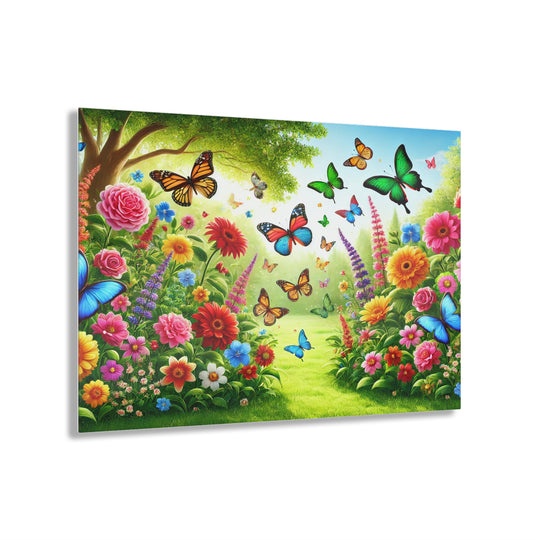 Daylight Garden Magic - Butterflies Acrylic Painting