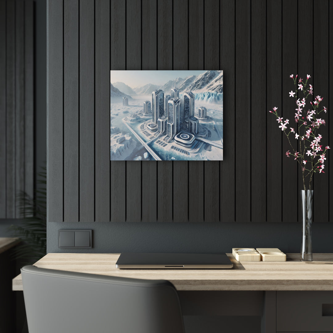 Futuristic Glacier Cityscape Acrylic Print