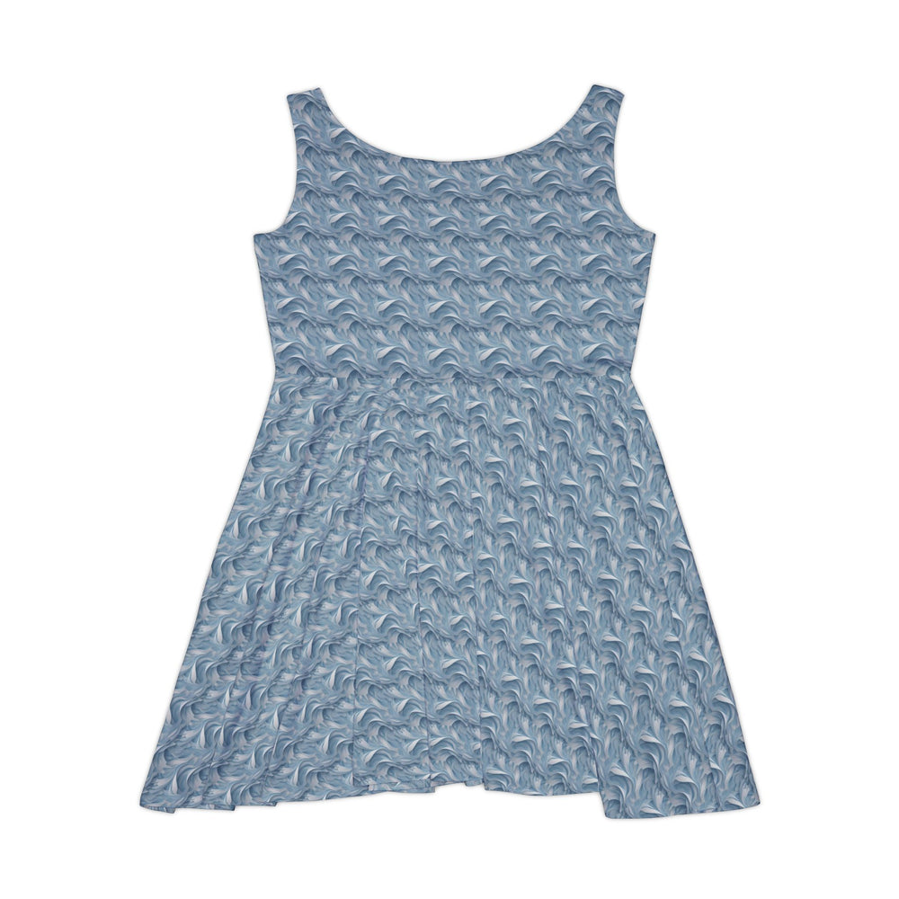 Baby Blue Long Sleeve Skater Dress: Cool Comfort - Creative Canvas Corner