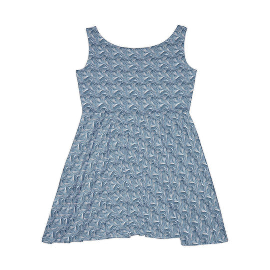 Baby Blue Long Sleeve Skater Dress: Cool Comfort - Creative Canvas Corner