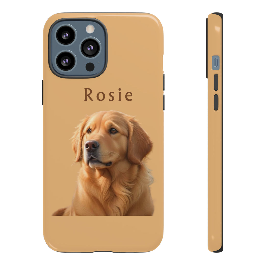 Golden Retriever Phone Case Using Pet Photo + Name Dog Phone Case iPhone Case - Creative Canvas Corner