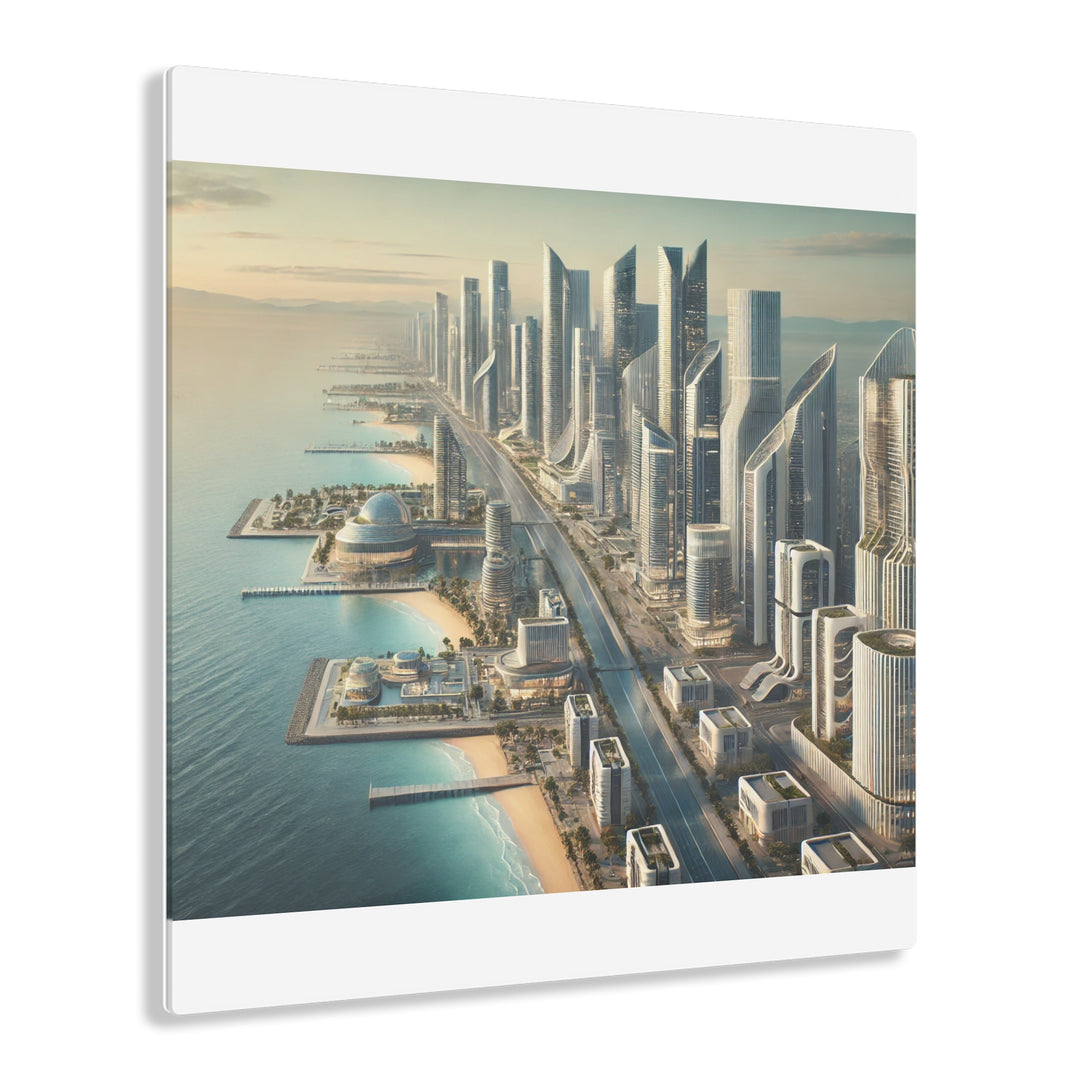 Futuristic Coastal Metropolis Acrylic Print