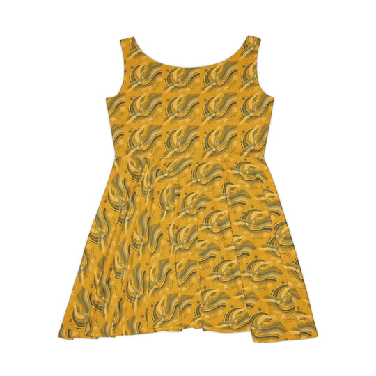 Minimalist Mustard Skater Dress for a Bold Statement