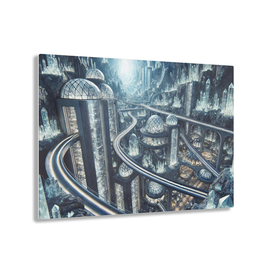 Futuristic Crystal Cavern City Acrylic Print