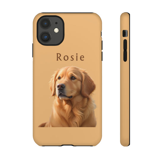 Golden Retriever Phone Case Using Pet Photo + Name Dog Phone Case iPhone Case - Creative Canvas Corner