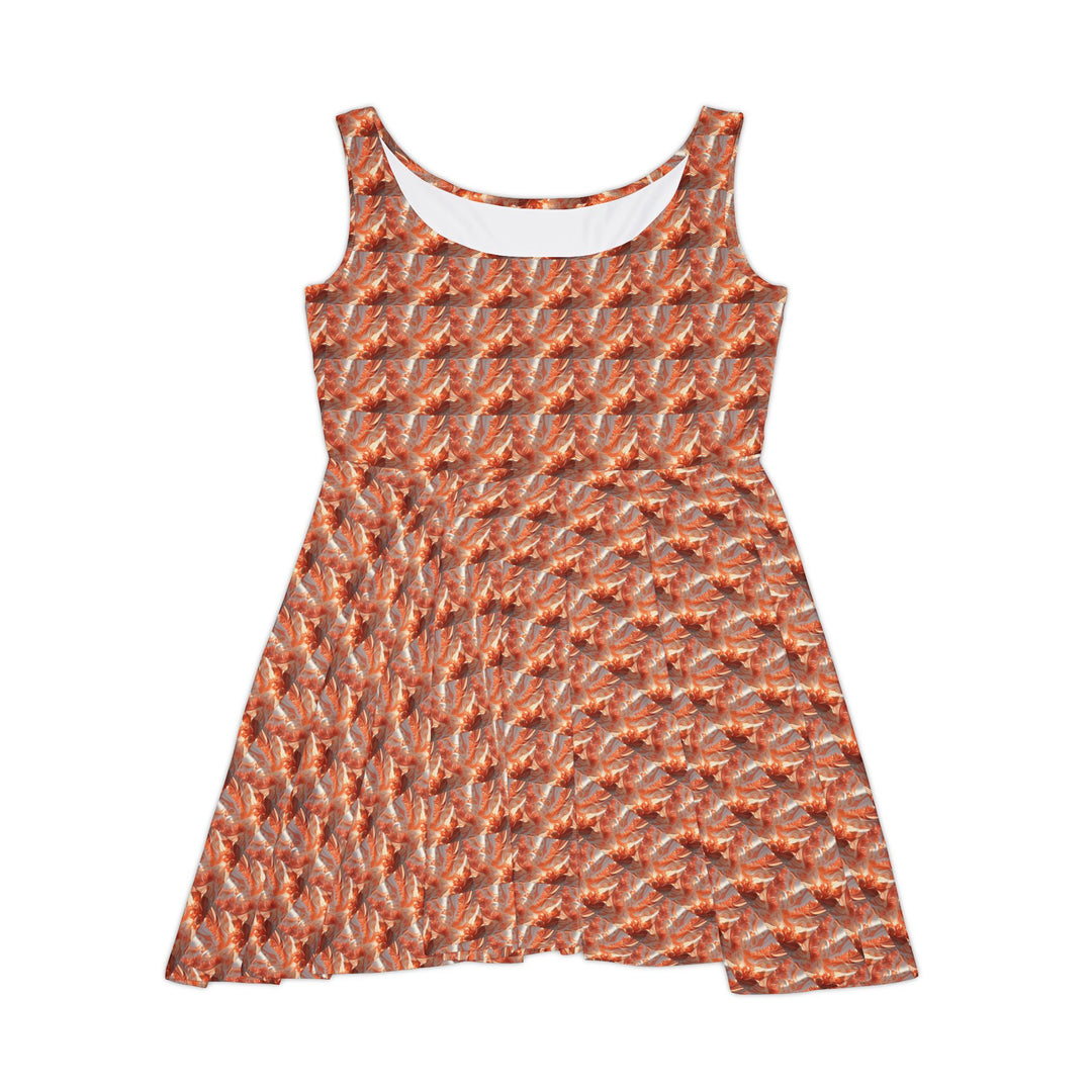 Soft Coral Short Sleeve Skater Dress: Casual Vibrancy