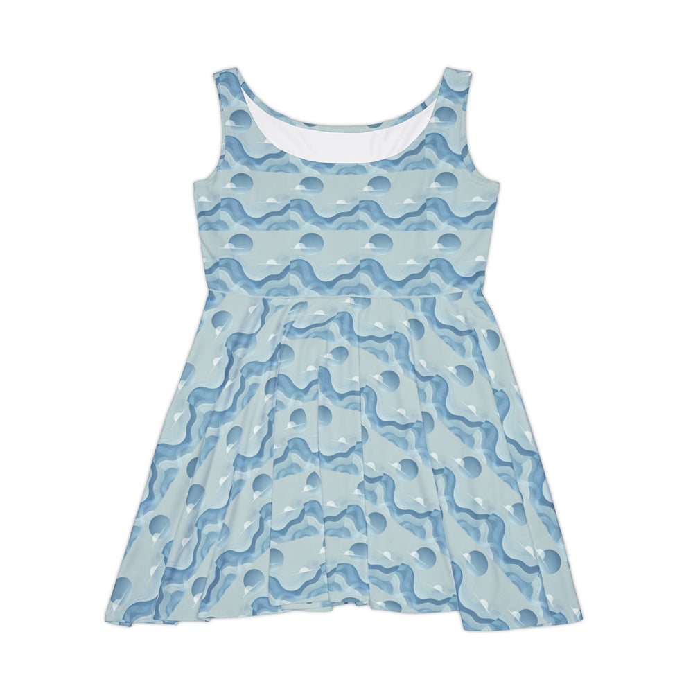 Minimalist Sky Blue Skater Dress for a Tranquil Look