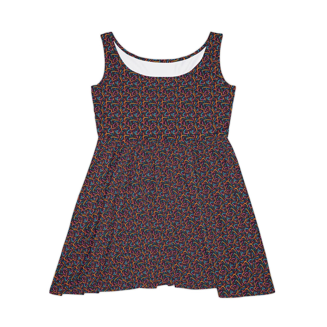 Neon Lights Vibe Women Skater Dress