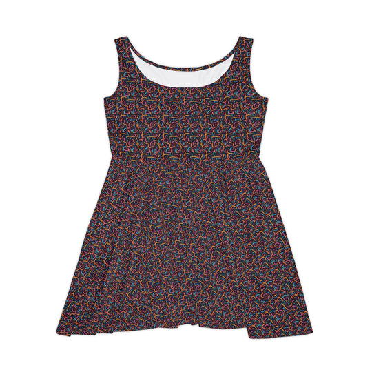 Neon Lights Vibe Women Skater Dress
