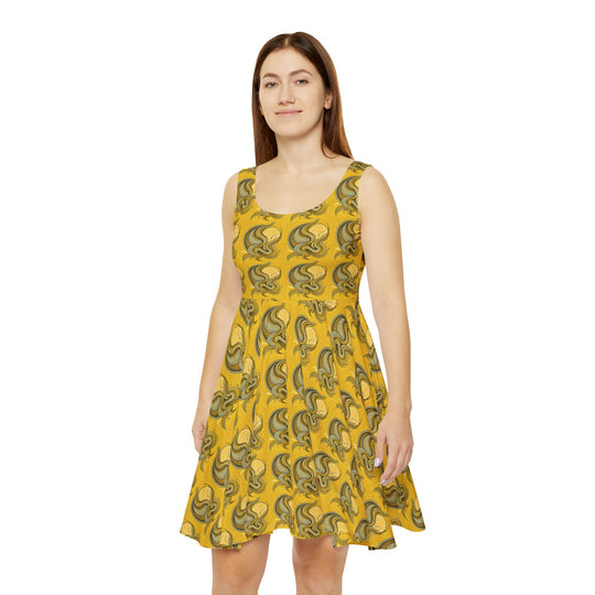 Bold Minimalist Yellow Skater Dress