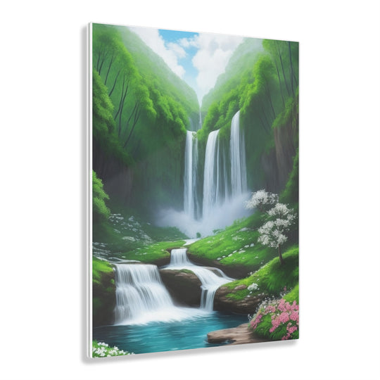 🍃 Enchanting Waterfalls in Lush Greenery 🌳 - Creative Canvas Corner