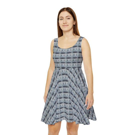 Ruffle Hem Skater Dress - Playful Vintage Charm