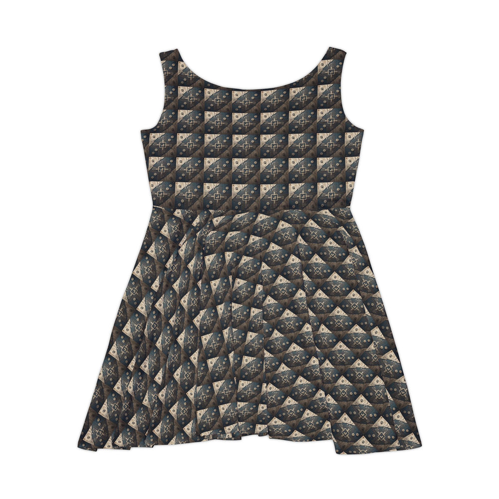 Dusty Circuit Vibe Women Skater Dress - Creative Canvas Corner
