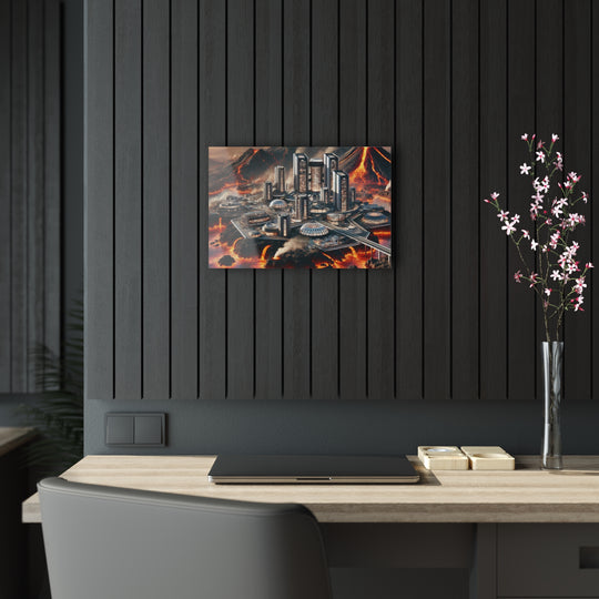 Futuristic Volcanic Island City Acrylic Print