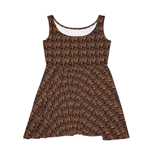 Brown Corduroy Skater Dress - Rustic Autumn Retro - Creative Canvas Corner