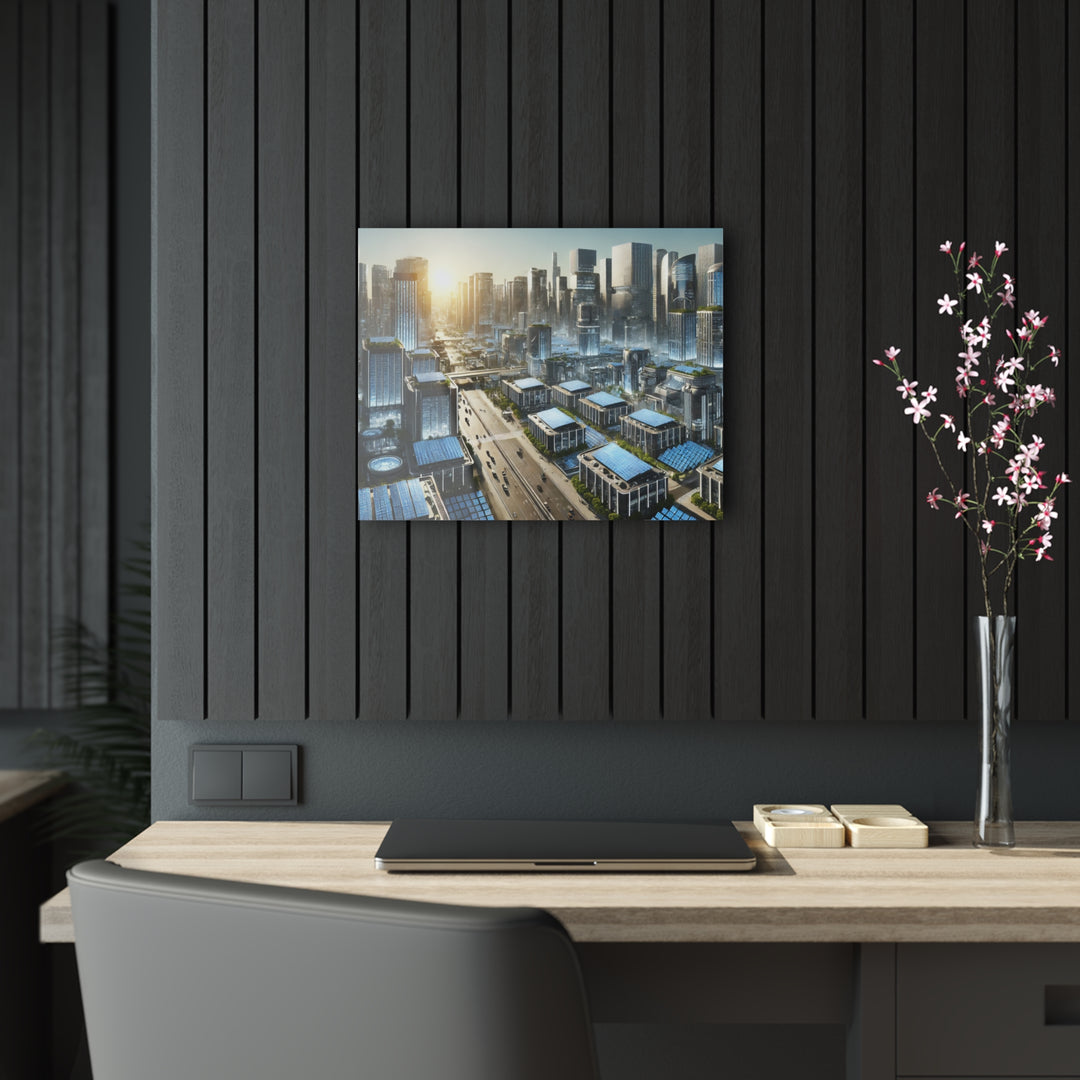 Solar-Powered Futuristic City Acrylic Print