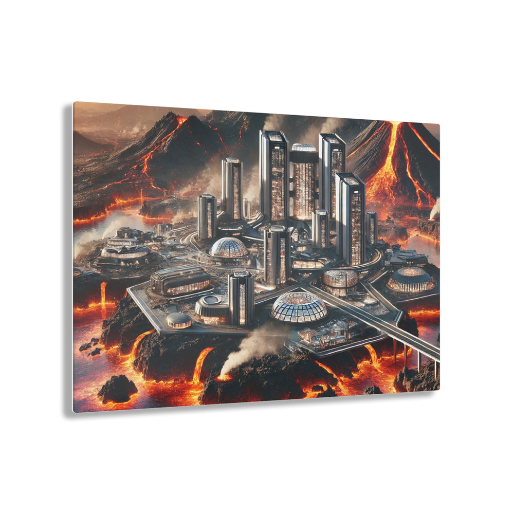 Futuristic Volcanic Island City Acrylic Print