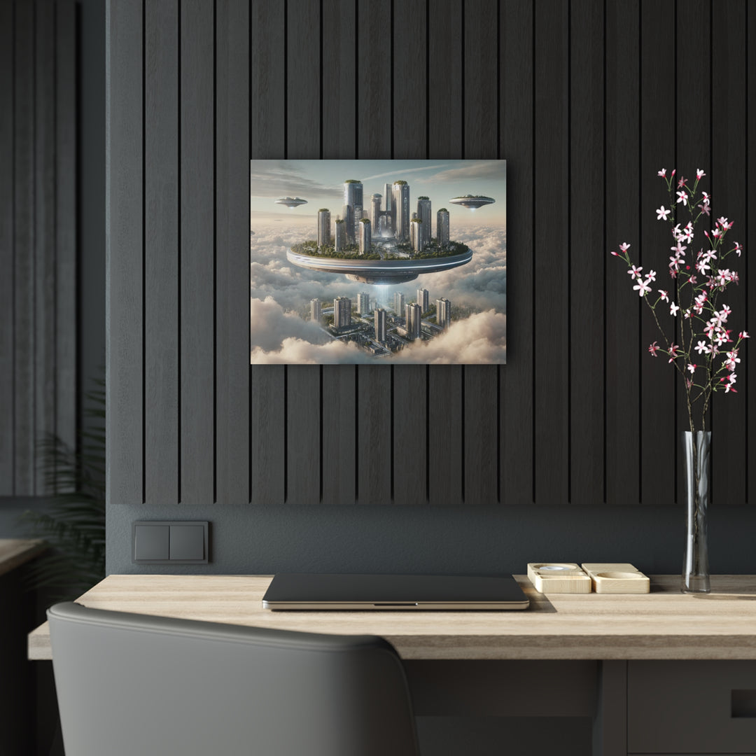 Floating Futuristic Island City Acrylic Print