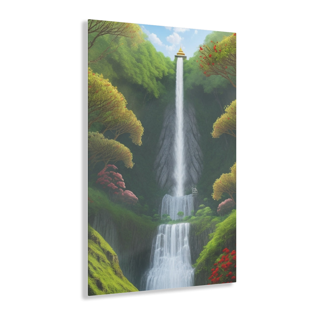 🌿 Serene Waterfalls: Nature's Green Oasis 🌊 🍃 Enchanting Waterfalls in Lush Greenery 🌳 - Creative Canvas Corner