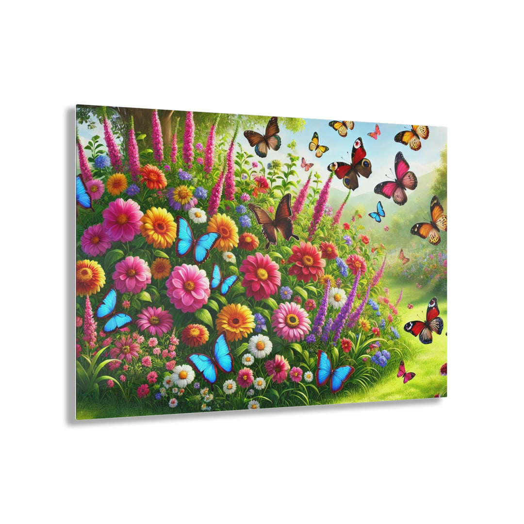 Butterfly Garden Acrylic Painting - Nature's Beauty